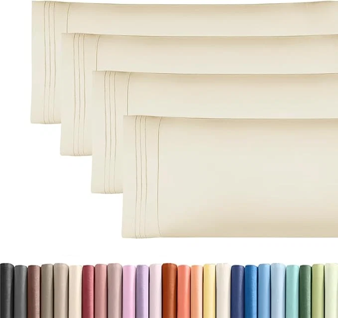 Exclusive Body Pillowcases Set of 4-20×54 Long Body Pillow Case – Soft Body Pillow Cover for Sleeping amp Side Sleepers – Comfy Breathable amp Fade – Machine Washable with Envelope Enclosure – Off White Reliable