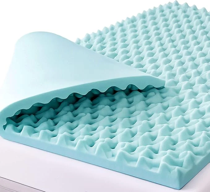 High-End DMI 2-Inch Foam Mattress Topper Egg Crate Foam Pad for Support Air Circulation Pressure Relief amp Weight Distribution Twin Size 33 x 72 Blue Sophisticated