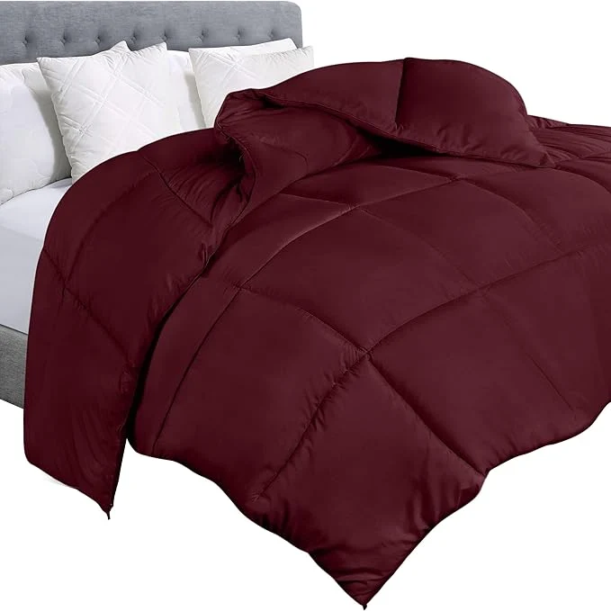 Optimized Utopia Bedding Comforter Duvet Insert Quilted Comforter with Corner Tabs Box Stitched Down Comforters Twin Size Burgundy Outstanding