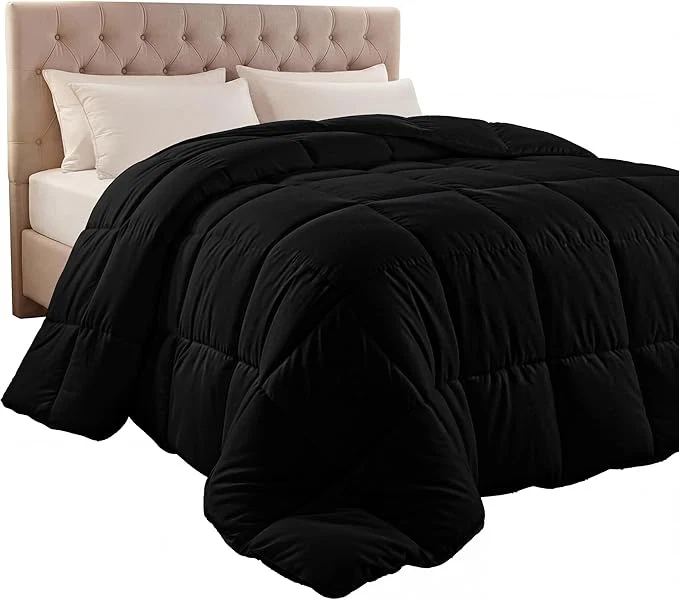 Comfortable Utopia Bedding Comforter Duvet Insert Quilted Comforter with Corner Tabs Box Stitched Down Comforters King Size Black Expertly Made