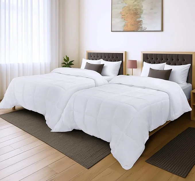 Outstanding Utopia Bedding Comforter Duvet Insert Quilted Comforter with Corner Tabs Box Stitched Down Comforters Twin Size White Pack of 2 Smart