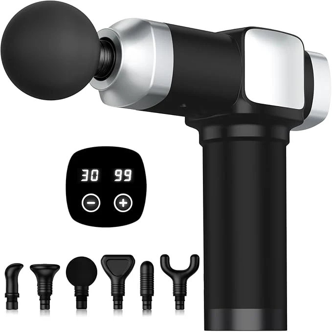 Solid Massage Gun Deep Tissue Portable Percussion Electric Muscle Massager Versatile