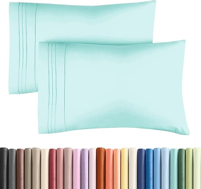 Traditional Queen Pillow Cases Set of 2 – Ultra Soft Hotel Quality Pillowcase Covers – Comfy Cozy amp Wrinkle – Shrinkage Stain amp Fade Resistant – Machine Washable Pillow Protectors – 2 Piece Set – Spa Blue Versatile