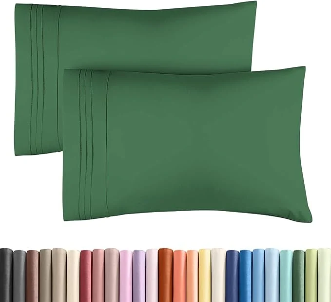 Exclusive Standard Pillow Cases Set of 2 – Ultra-Soft Hotel Quality Pillowcase Covers – Comfy amp Wrinkle – Stain and Fade Resistant – Machine Washable Pillow Protectors – 2 Piece Set Standard Emerald Green Exceptional