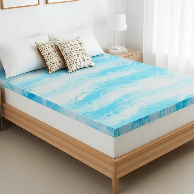 Convenient Memory Foam Mattress Topper Full – 3 Inch Gel Infused Bed Toppers Pressure Relief Mattress Pad for Dorm Room CertiPUR-US Trendy
