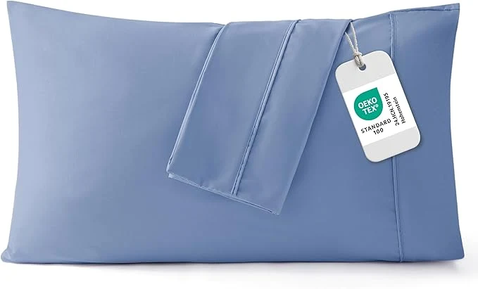 Stylish Bedsure Queen Pillow Cases Set of 2 – Slate Blue Brushed Microfiber Pillowcase 2 Pack Super Soft and Cozy Pillow Case Covers with Envelope Closure for Kids Wrinkle Fade Resistant 20×30 Inches Environmentally Friendly