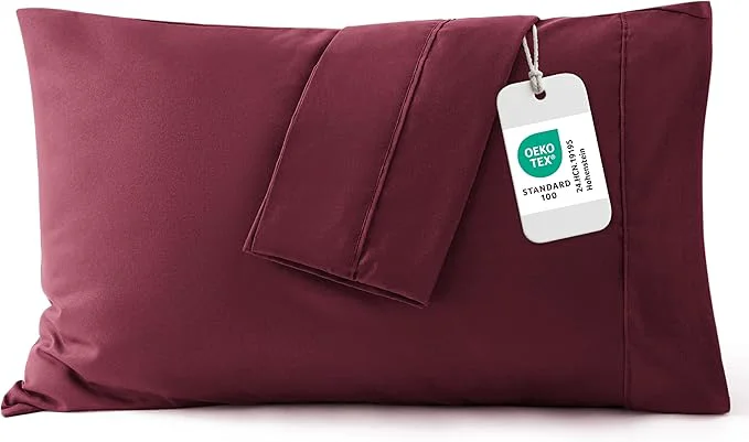 Safe Bedsure King Size Pillow Cases Set of 2 – Burgundy Red Brushed Microfiber Pillowcases 2 Pack Super Soft Pillow Case Cover with Envelope Closure for Kids Wrinkle Fade Resistant 20×36 Inches Expertly Made