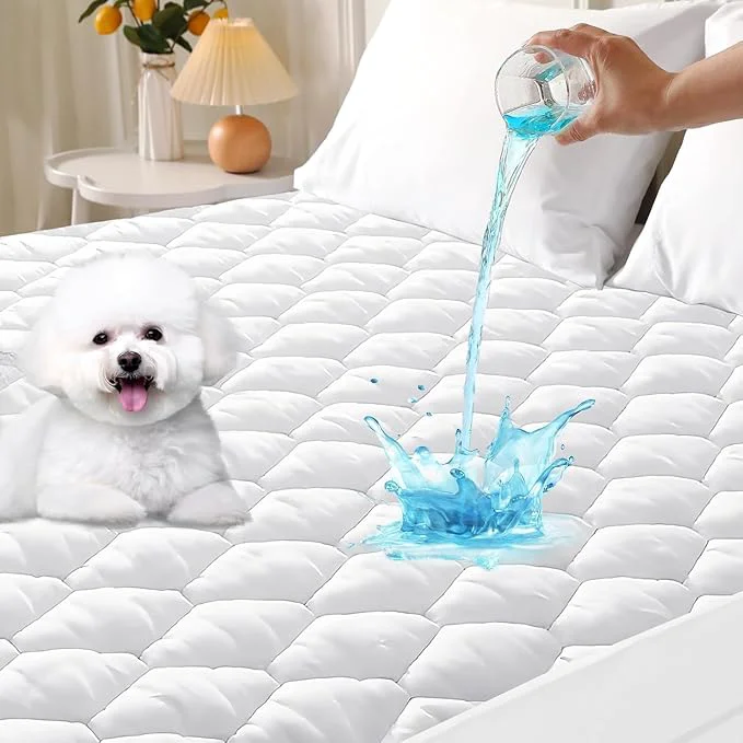 Selected MUXHOMO King Size Mattress Protector Waterproof Quilted Mattress Cover King Size Bed Noiseless Soft amp Cooling Mattress Pad Cover Deep Pocket 6 quot -21 quot White Casual