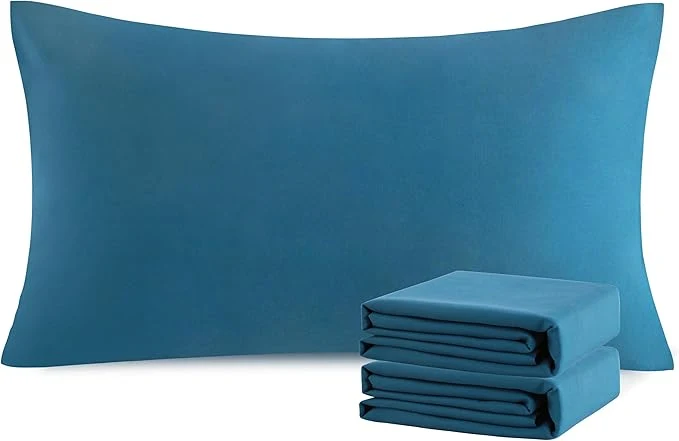 Sophisticated NTBAY King Pillowcase Set – 2 Pack Brushed Microfiber 20×40 Pillowcases – Soft Wrinkle- Fade-Resistant Stain-Resistant Teal Blue Pillowcases with Envelope Closure – 20×40 Inches Teal Blue Responsible
