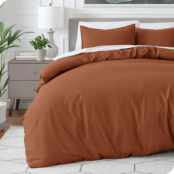 Specialty Bare Home Bedding Duvet Cover Extra Long Size – Premium 1800 Super Soft Collection – Lightweight Cooling – Soft Breathable Bedding Duvet Cover Twin Twin XL Terracotta Excellent