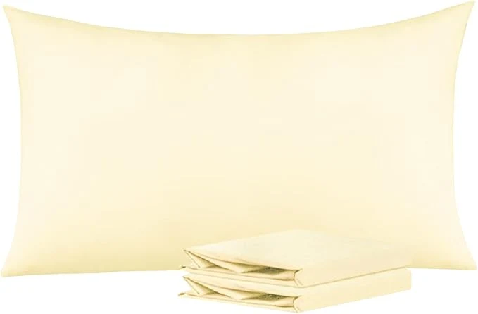 Advanced NTBAY King Pillowcase Set – 2 Pack Brushed Microfiber 20×36 Pillowcases – Soft Wrinkle- Fade-Resistant Stain-Resistant Ivory Pillowcases with Envelope Closure – 20×36 Inches Ivory Traditional