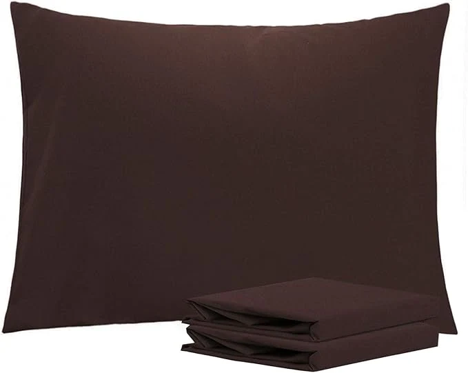Quality NTBAY Standard Pillowcase Set – 2 Pack Brushed Microfiber 20×26 Pillowcases – Soft Wrinkle- Fade-Resistant Stain-Resistant Dark Brown Pillowcases with Envelope Closure – 20×26 Inches
