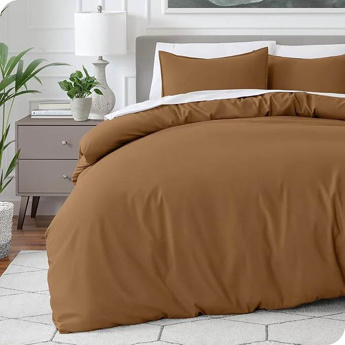 Carefully Designed Bare Home Bedding Duvet Cover California King Size – Premium 1800 Super Soft Collection – Lightweight Cooling – Soft Breathable Bedding Duvet Cover Cal King Caramel Green