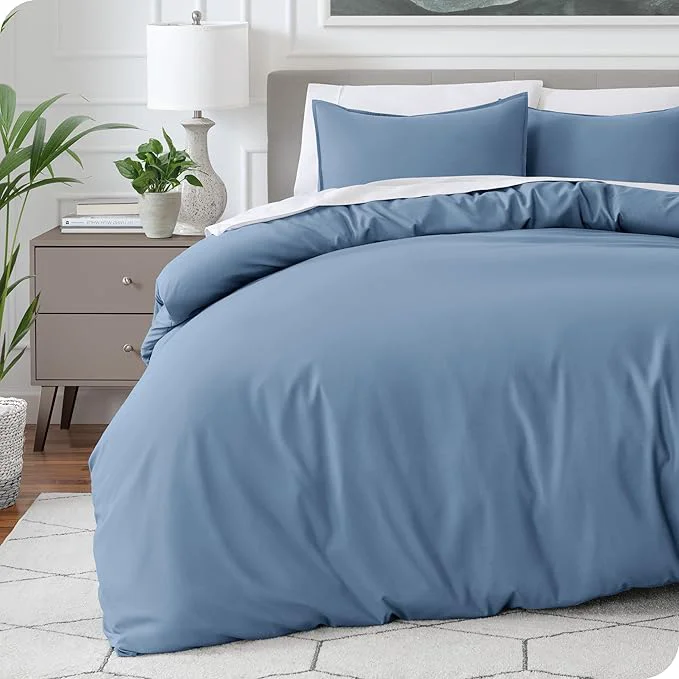Expertly Made Bare Home Bedding Duvet Cover King Size – Premium 1800 Super Soft Collection – Lightweight Cooling – Soft Breathable Bedding Duvet Cover King Coronet Blue Effective