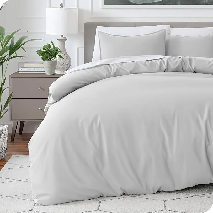 Artisan Bare Home Bedding Duvet Cover California King Size – Premium 1800 Super Soft Collection – Lightweight Cooling – Soft Breathable Bedding Duvet Cover Cal King Cloud Grey Contemporary