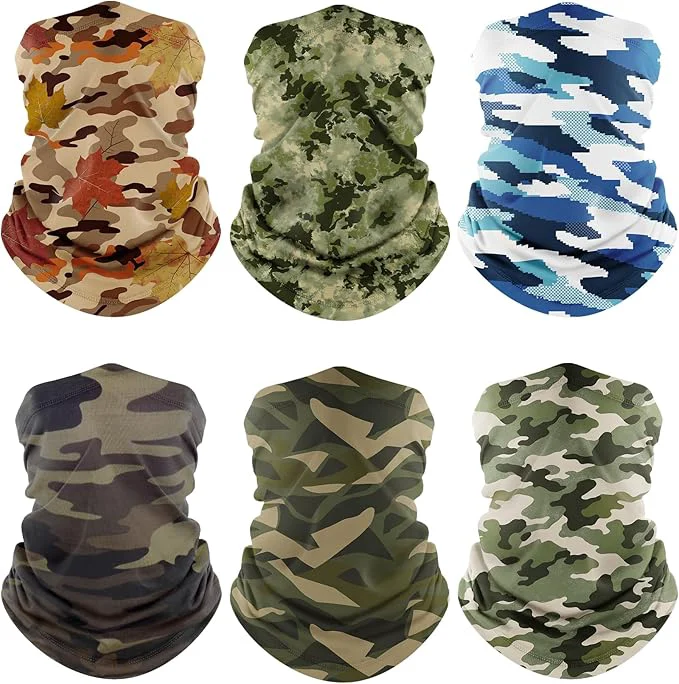 Elegant Fuinloth Neck Gaiter 6 Pack Cooling UV Protection Bandana Face Mask Gator Scarf Relaxed