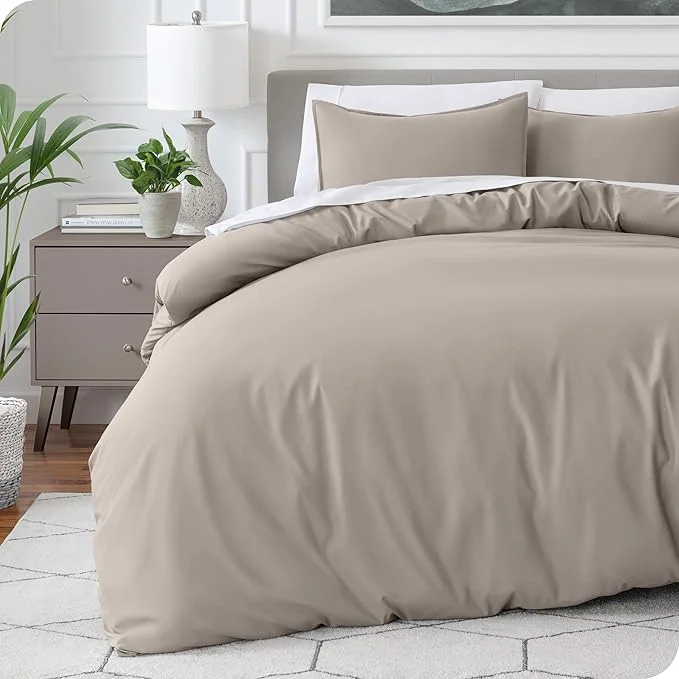 Elite Bare Home Bedding Duvet Cover California King Size – Premium 1800 Super Soft Collection – Lightweight Cooling – Soft Breathable Bedding Duvet Cover Cal King Khaki Fine Crafted