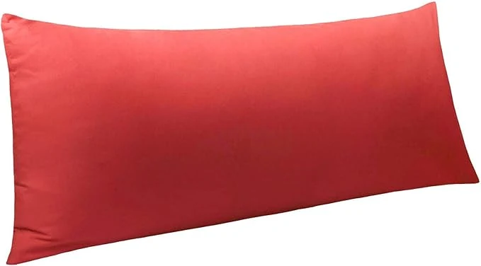Exclusive NTBAY Body Pillowcase – Brushed Microfiber 20×54 Pillowcase – Soft Wrinkle- Fade-Resistant Stain-Resistant Wine Red Body Pillow Cover with Envelope Closure – 20×54 Inches Wine Red Environmentally Friendly