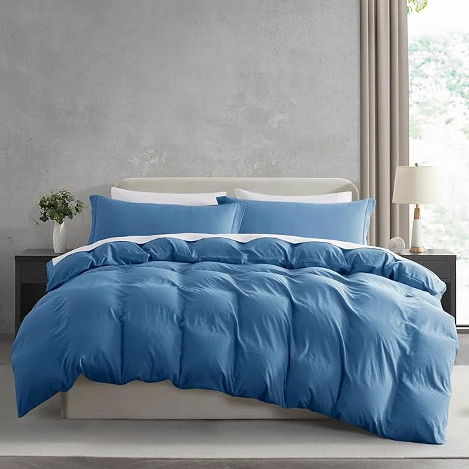 Effective Nestl Blue Heaven California King Duvet Cover Sets – Soft Prewashed Cal King Duvet Cover 3 Piece with Zipper Closure 1 Duvet Cover 104×98 inches and 2 Pillow Shams Top-Quality