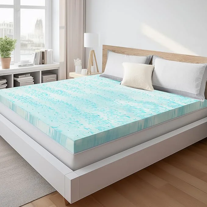 Artisan Sweetcrispy Mattress Topper King 4 Inch Thick Memory Foam Gel Infused Cooling Toppers Pad for King Size Bed Sleeper Sofa RV Camper CertiPUR US Ventilated and Breathable Stylish
