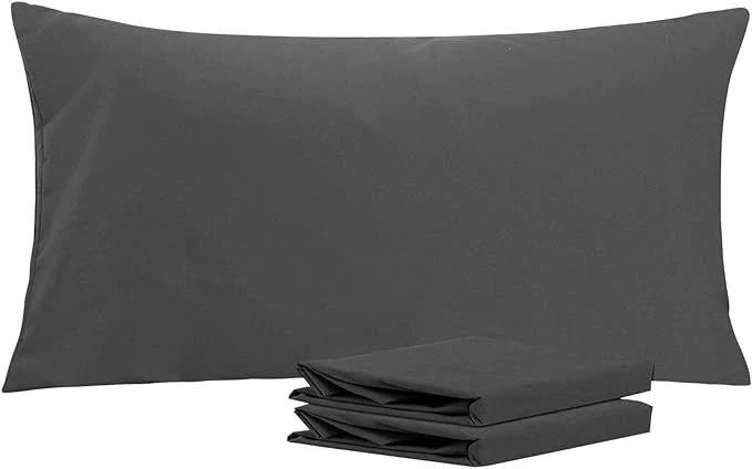 Selected NTBAY King Pillowcase Set – 2 Pack Brushed Microfiber 20×36 Pillowcases – Soft Wrinkle- Fade-Resistant Stain-Resistant Dark Grey Pillowcases with Envelope Closure – 20×36 Inches Dark Grey Smart