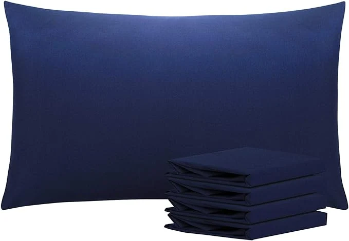 Versatile NTBAY Queen Pillowcase Set – 4 Pack Brushed Microfiber 20×30 Pillowcases – Soft Wrinkle- Fade-Resistant Stain-Resistant Navy Blue Pillowcases with Envelope Closure – 20×30 Inches Navy Blue Proven