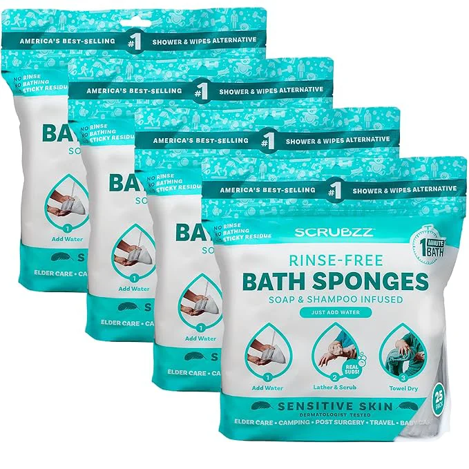 Premium Scrubzz Disposable No Rinse Bathing Wipes Specialty