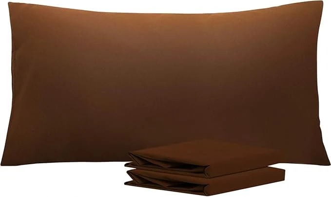 Selected NTBAY King Pillowcase Set – 2 Pack Brushed Microfiber 20×36 Pillowcases – Soft Wrinkle- Fade-Resistant Stain-Resistant Brown Pillowcases with Envelope Closure – 20×36 Inches Brown Fine