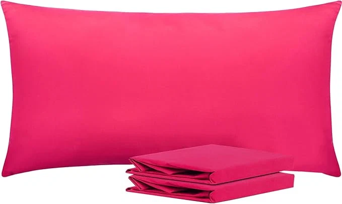 Solid NTBAY King Pillowcase Set – 2 Pack Brushed Microfiber 20×40 Pillowcases – Soft Wrinkle- Fade-Resistant Stain-Resistant Magenta Pillowcases with Envelope Closure – 20×40 Inches Magenta High-Quality