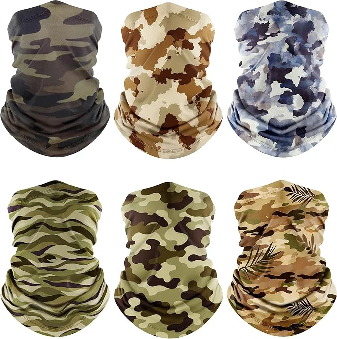 Stylish Fuinloth Neck Gaiter 6 Pack Cooling UV Protection Bandana Face Mask Gator Scarf Sustainable