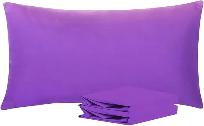 Reusable NTBAY King Pillowcase Set – 2 Pack Brushed Microfiber 20×40 Pillowcases – Soft Wrinkle- Fade-Resistant Stain-Resistant Purple Pillowcases with Envelope Closure – 20×40 Inches Purple Prestigious
