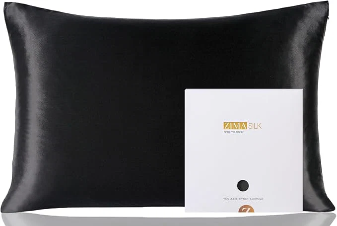 Green ZIMASILK Pure Mulberry Silk Pillowcase for Hair and Skin Health Soft and Smooth Both Sides Premium Grade 6A Silk 600 Thread Count with Hidden Zipper 1pc Standard 20 39 39 x26 39 39 Black Powerful