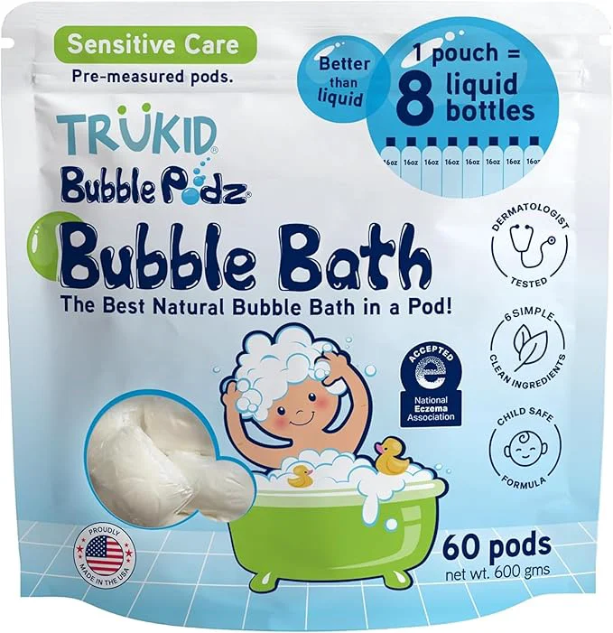 High-End TruKid Bubble Podz Bubble Bath for Kids Babies NEA-Accepted for Eczema Verified