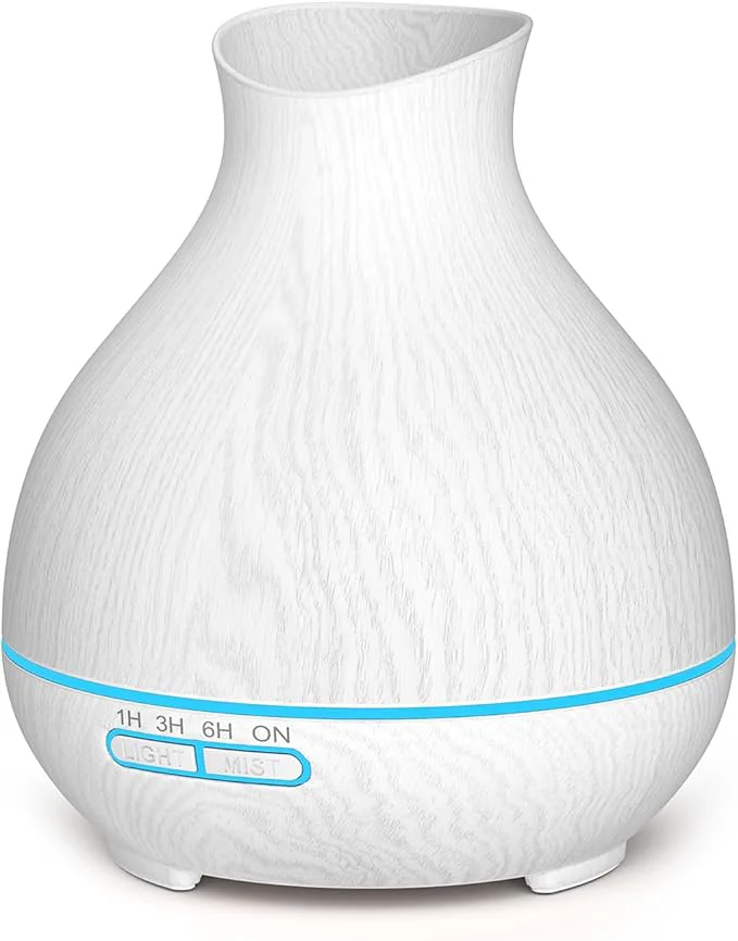 Verified BZseed Aromatherapy Essential Oil Diffuser 550ml 12 Hours White Wood Grain Effective