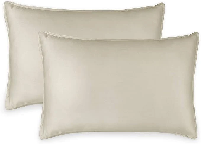Professional Queen Pillowcases by Pure Bamboo Organic Viscose Derived from Bamboo Luxuriously Soft amp Cooling Double Stitching Envelope Closure 2 Queen Pillowcases Sand Casual
