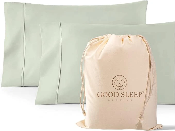 Trusted 1000 TC Sage Standard Pillowcases Set of 2 Egyptian Cotton Pillow Cases with Long Staple Cotton amp Sateen Weave Silky Soft Hotel – Like Bed Pillow Covers for Comfy Sleeping Snug Fit Comfortable
