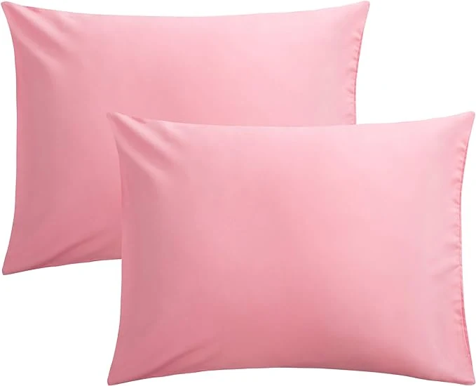 Durable FLXXIE Pillow Cases Standard Size Soft Microfiber Pillow Covers with Envelope Closure Wrinkle Stain Resistant Pillowcases 2 Piece Set 20×26 Pink Fine