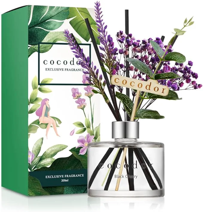 Eco-Friendly COCODOR Lavender Reed Diffuser Black Cherry 6.7oz 1 Pack Home Decor User-Friendly