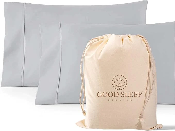 Original Design 1000 TC Light Gray Standard Pillowcases Set of 2 Egyptian Cotton Pillow Cases with Long Staple Cotton amp Sateen Weave Silky Soft Hotel – Like Bed Pillow Covers for Comfy Sleeping Snug Fit Contemporary
