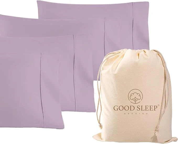 First-Class 1000 TC Lavender King Pillowcases Set of 4 Egyptian Cotton Pillow Cases with Long Staple Cotton amp Sateen Weave Silky Soft Hotel – Like Bed Pillow Covers for Comfy Sleeping Snug Fit Crafted