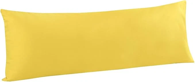 Eco-Friendly FLXXIE Body Pillow Cover – Super Soft Microfiber 20×54 Body Pillow Case – Envelope Closure Wrinkle Stain Resistant 20×54 Long Pillowcase Yellow Efficient