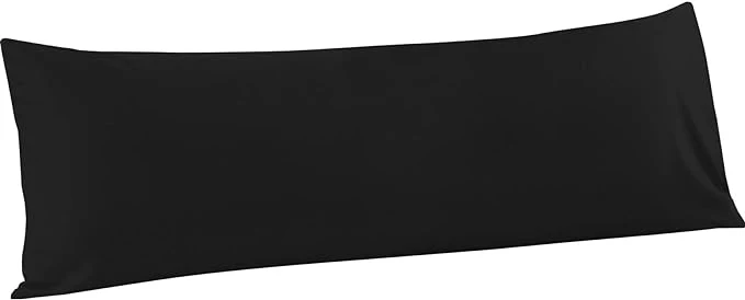 Consistent FLXXIE Body Pillow Cover – Super Soft Microfiber 20×54 Body Pillow Case – Envelope Closure Wrinkle Stain Resistant 20×54 Long Pillowcase Black Specialty