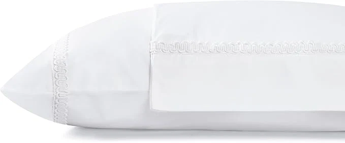 Premium Material Linen Home Cotton Percale Interlocked Loops Lace Pillowcases King Size White 2 Pieces of Pillow Case Crisp and Cool Strong Bed Linen 20 inches X 40 inches Soft