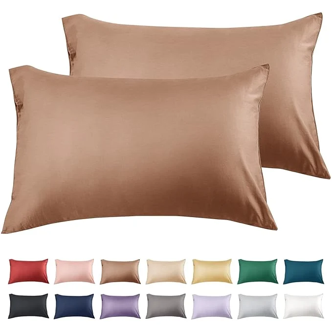 Comfortable Warmstar Cotton Pillow Cases Standard Size Set of 2 600 Thread Count Pillowcases 20×26 Inches Soft Long Staple Cotton Pillowcases Breathable with Envelope Closure Coffee Brown Premium Material