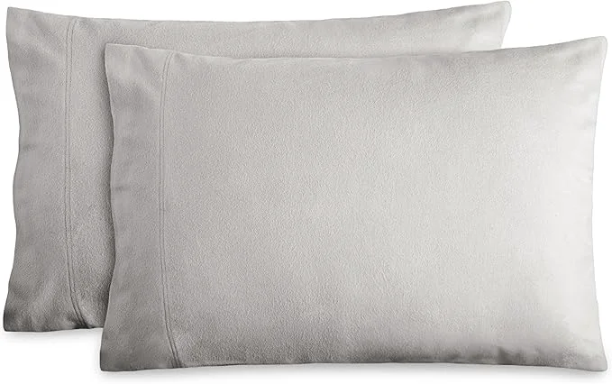 Prestigious Bare Home Flannel King Pillowcases Set of 2- Cotton – Velvety Soft amp Cozy – Double Brushed Heavyweight Flannel Pillowcases King Pillowcase Set of 2 Light Grey Exclusive