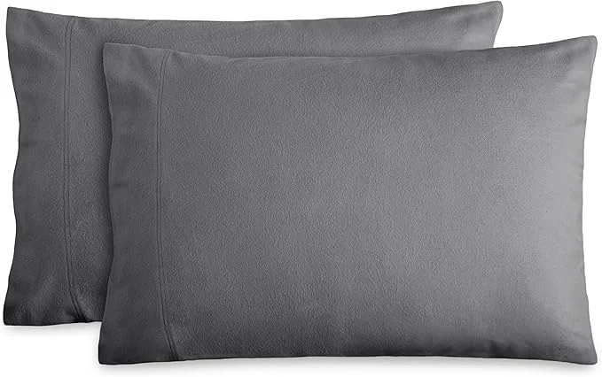 Expertly Made Bare Home Flannel King Pillowcases Set of 2- Cotton – Velvety Soft amp Cozy – Double Brushed Heavyweight Flannel Pillowcases King Pillowcase Set of 2 Grey Durable