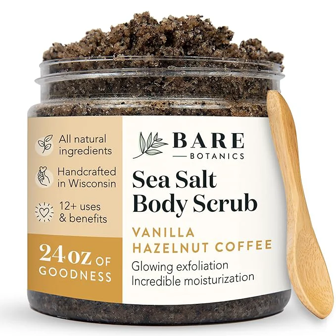 Casual Bare Botanics Vanilla Hazelnut Coffee Body Scrub 24 oz Genuine
