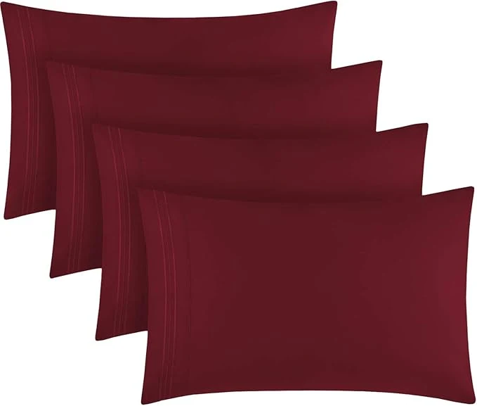 Elegant Mellanni Pillow Cases Set – 4 PC Iconic Collection Pillowcases – Hotel Luxury Extra Soft Cooling Pillow Covers – Wrinkle Fade Stain Resistant Standard Queen 20 quot x30 quot Brick Red Healthy