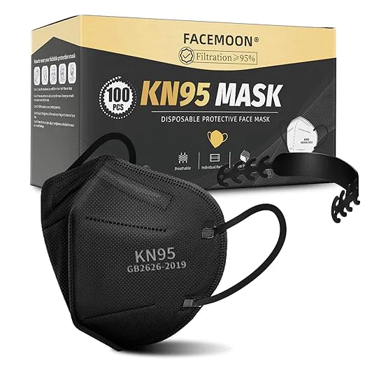 Powerful KN95 Face Masks Black Adults Solid