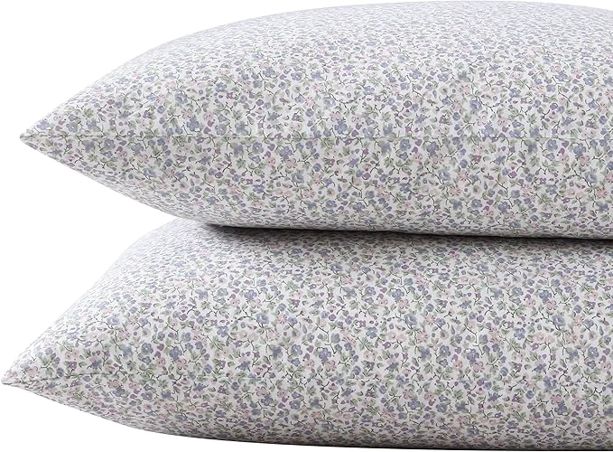 Sustainable Laura Ashley – Standard Pillowcase Set Breathable Percale Cotton Bedding Crisp amp Cool Home Decor Emogene Purple 2 Piece Carefully Designed